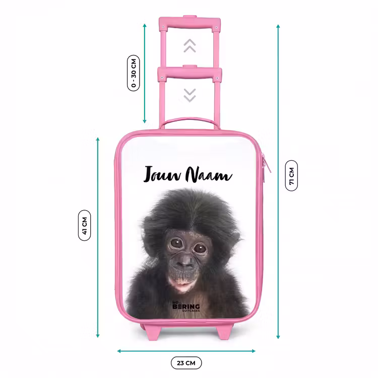 Kinderkoffer met naam - Roze - Charlie Chimp — 5