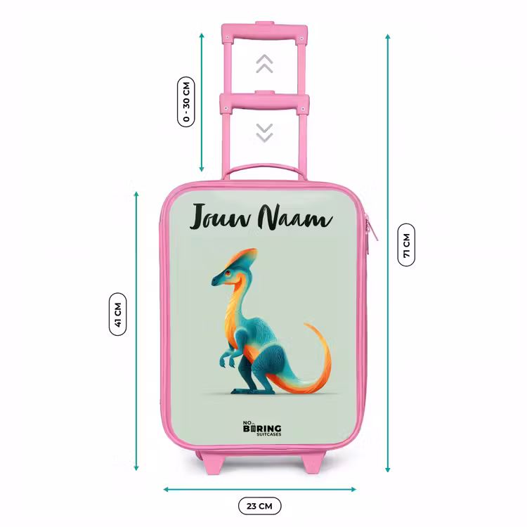 Kinderkoffer met naam - Roze - Dino - Blauw - Dier — 5