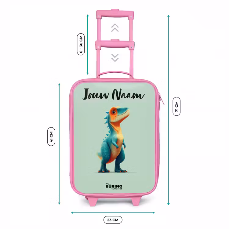 Kinderkoffer met naam - Roze - Dino - Dier - Groen - Oranje — 5