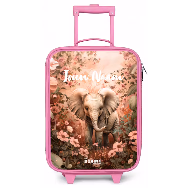 Kinderkoffer met naam - Roze - Flora flapoor — 1