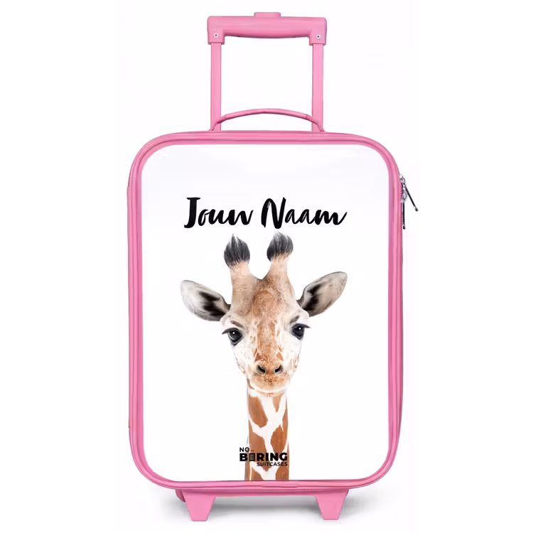 Kinderkoffer met naam - Roze - Gerrie Giraffe — 1