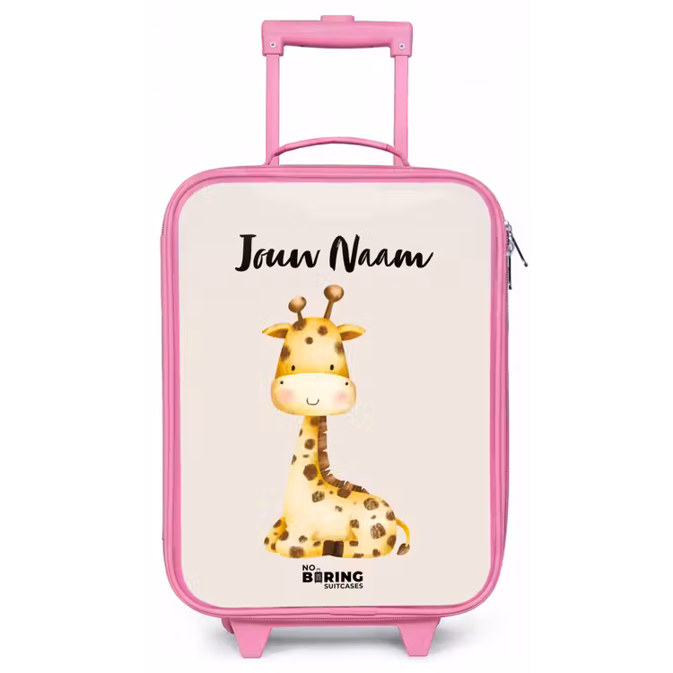 Kinderkoffer met naam - Roze - Gigi Giraffe — 1