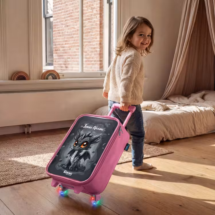 Kinderkoffer met naam - Roze - Gino grijsstaart — 3