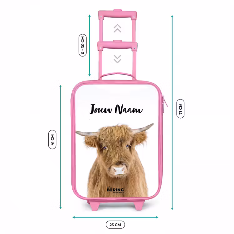 Kinderkoffer met naam - Roze - Halbe Hooglander — 5
