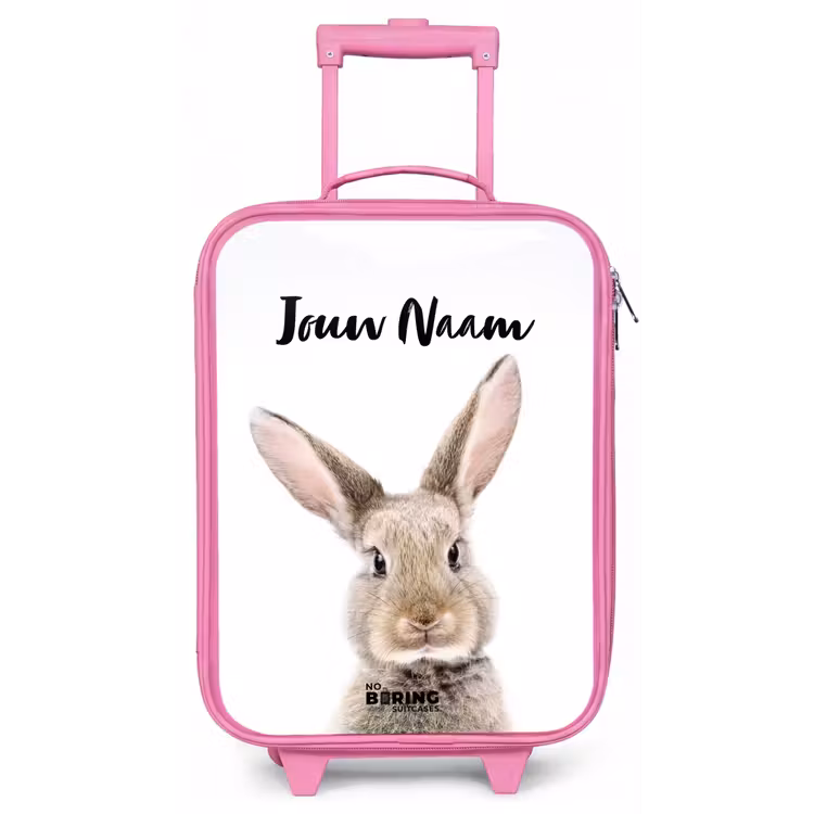 Kinderkoffer met naam - Roze - Koen Konijn — 1