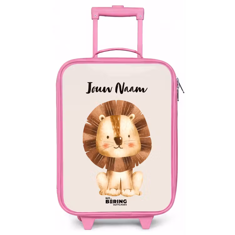 Kinderkoffer met naam - Roze - Lamar Leeuw — 1