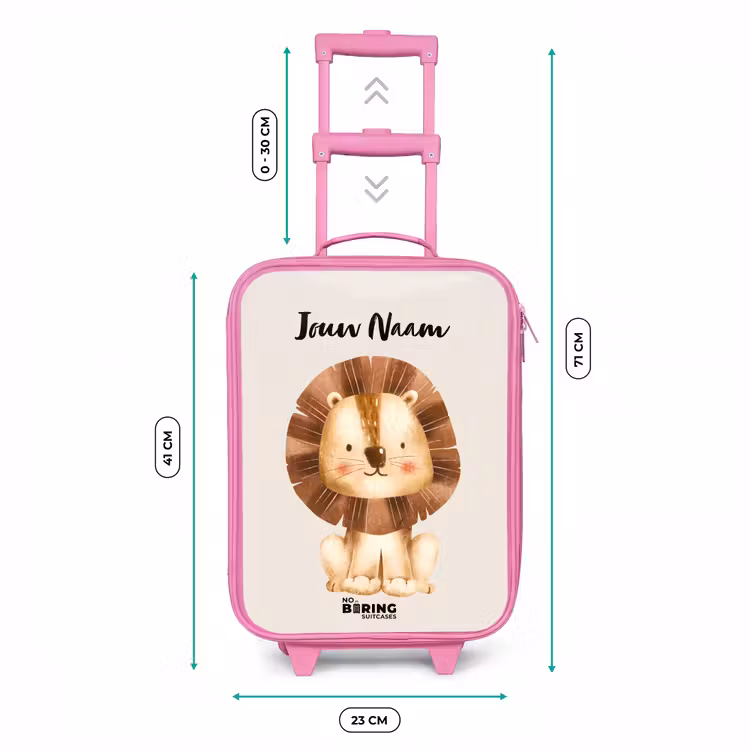 Kinderkoffer met naam - Roze - Lamar Leeuw — 5