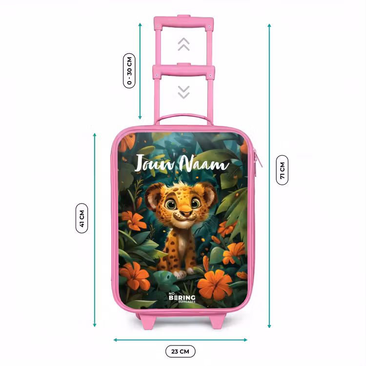 Kinderkoffer met naam - Roze - Liam luipaardje — 5