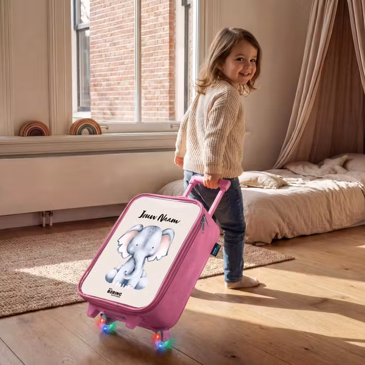 Kinderkoffer met naam - Roze - Oane Olifant — 3
