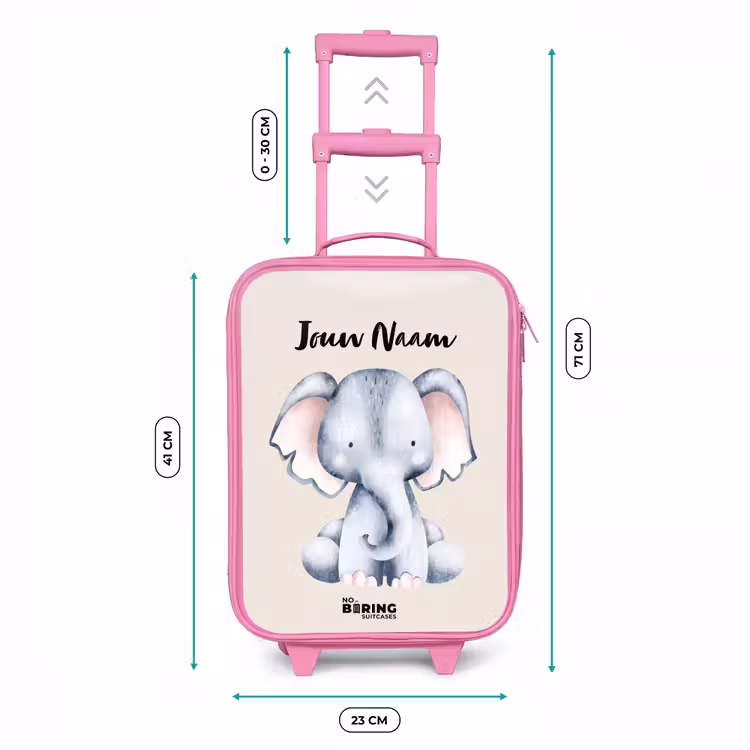 Kinderkoffer met naam - Roze - Oane Olifant — 5