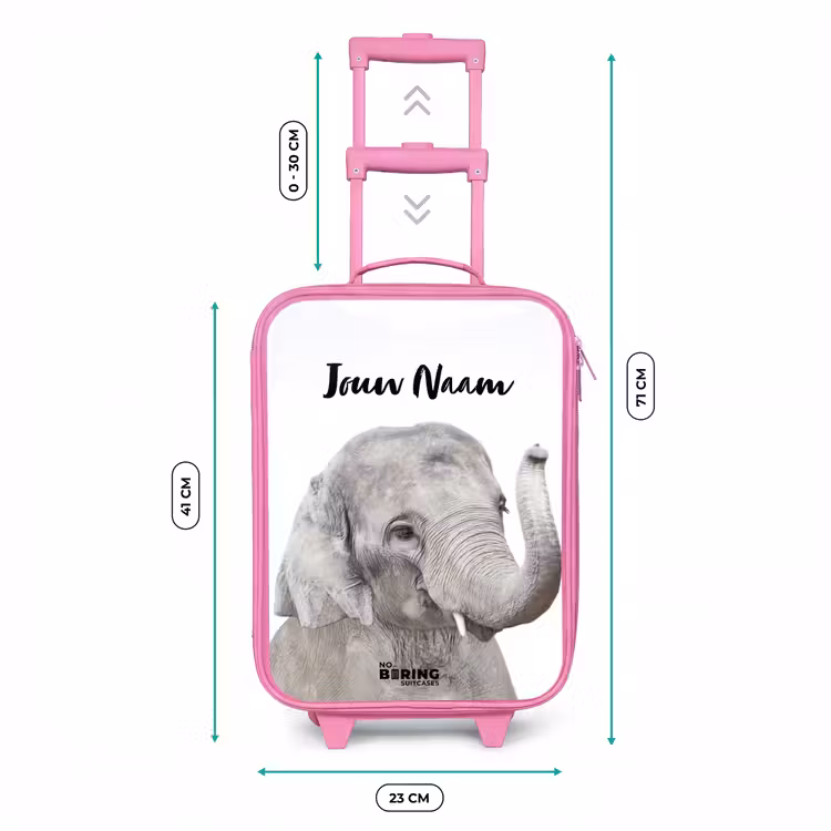 Kinderkoffer met naam - Roze - Oscar Olifant — 5