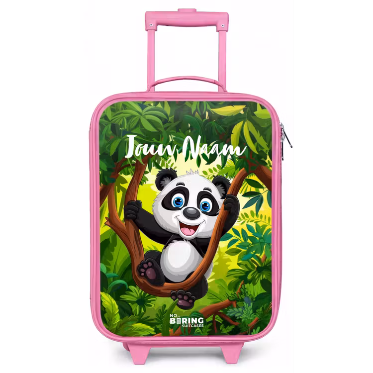 Kinderkoffer met naam - Roze - Pedro panda — 1