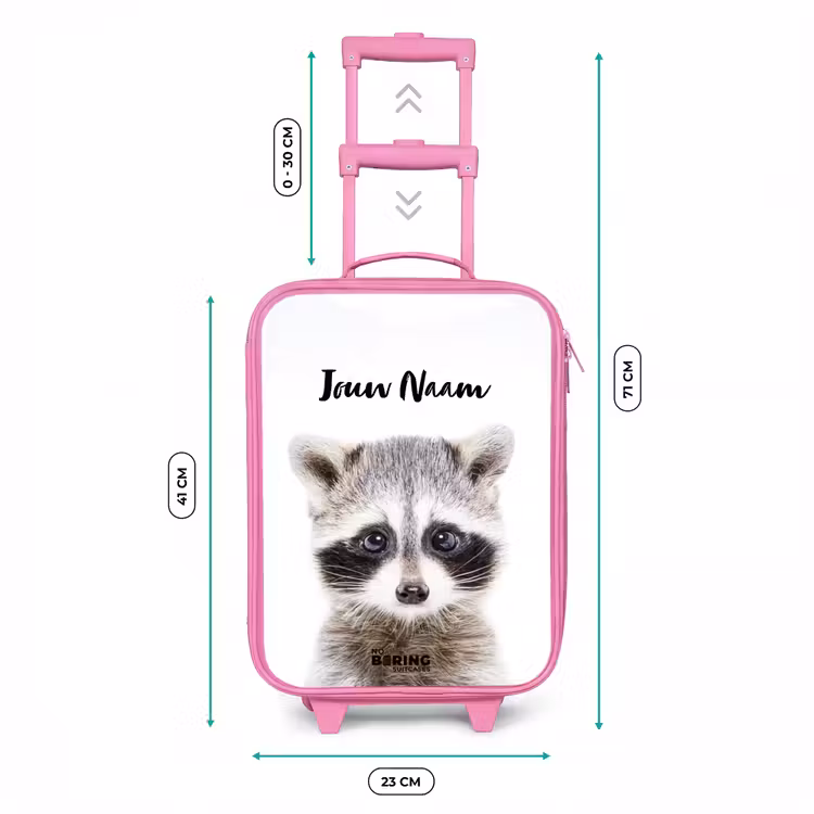 Kinderkoffer met naam - Roze - Rachid Racoon — 5