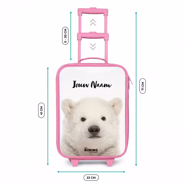 Kinderkoffer met naam - Roze - Schattige Ijsbeer — 5