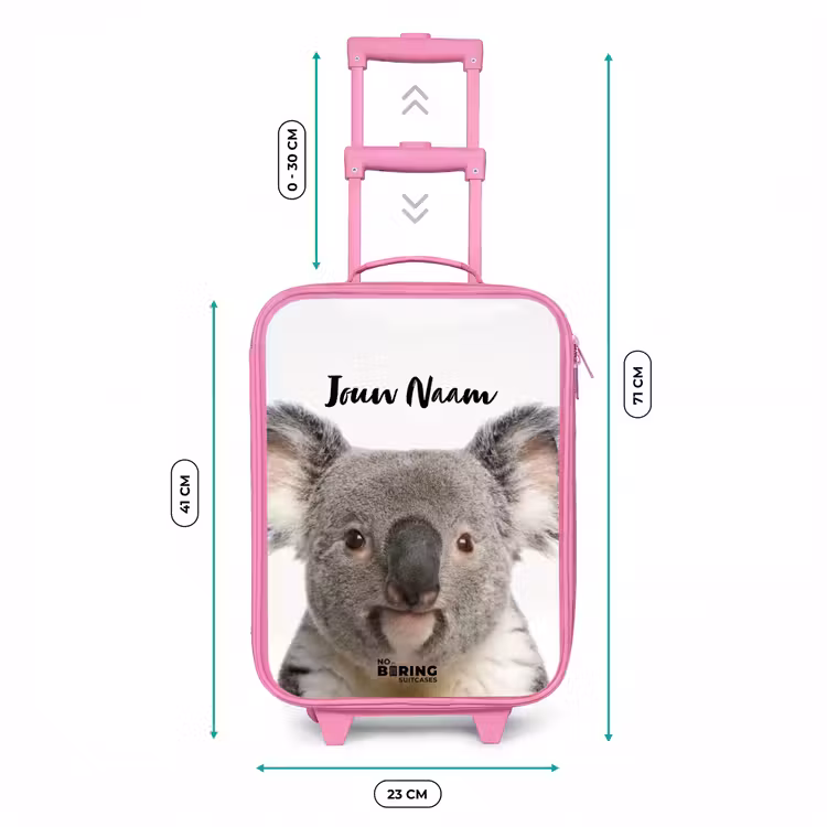 Kinderkoffer met naam - Roze - Schattige Koala Beer — 5