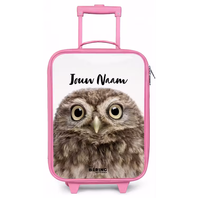Kinderkoffer met naam - Roze - Ulke Uil — 1