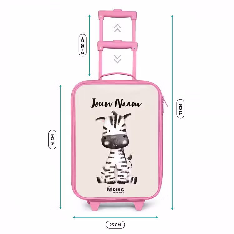 Kinderkoffer met naam - Roze - Zoë Zebra — 5