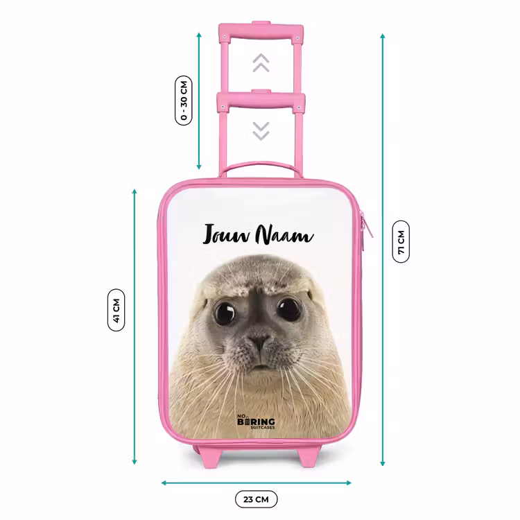 Kinderkoffer met naam - Roze - Zyon Zeehond — 5