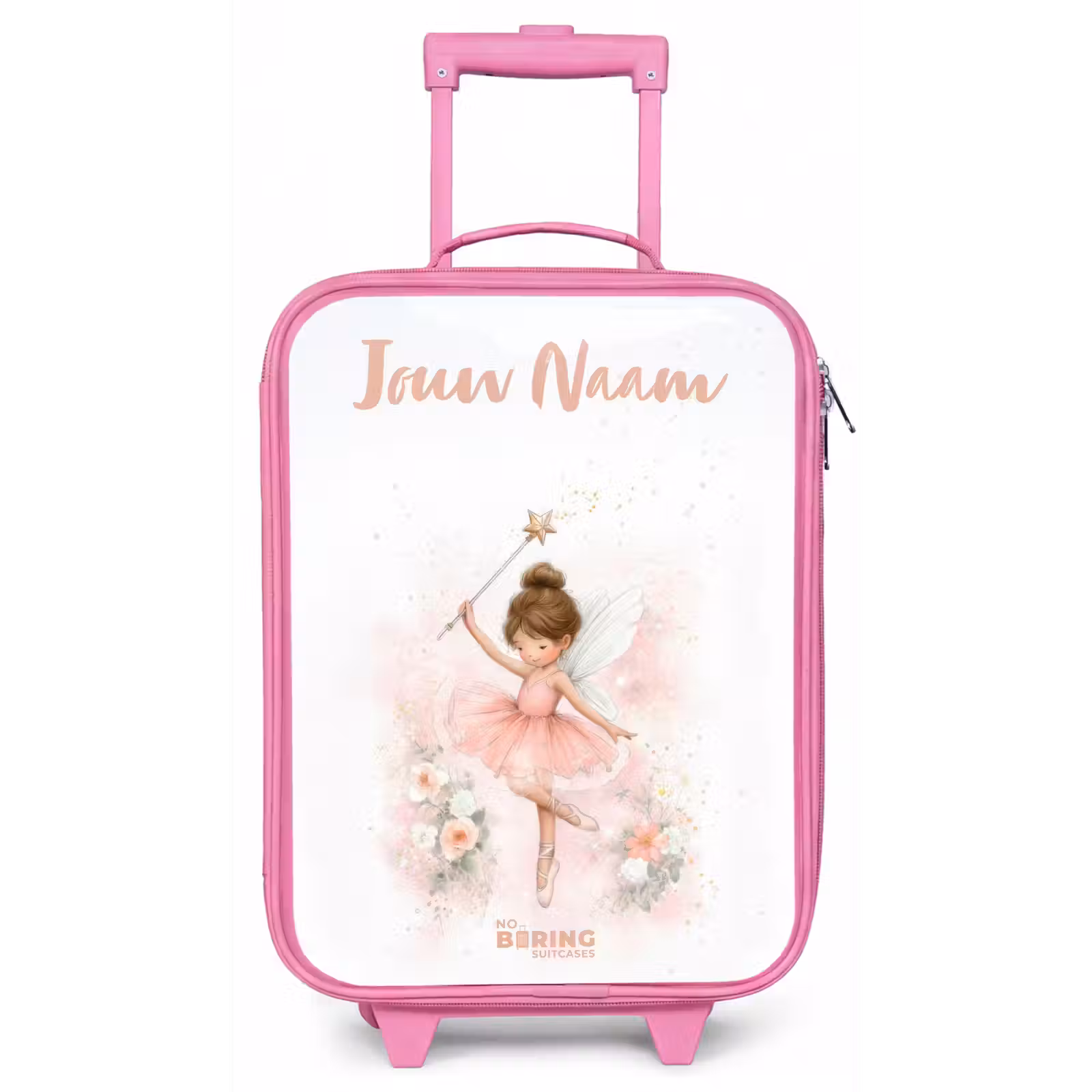 Kinderkoffer met naam - Roze - Ballerina fee in roze — 1