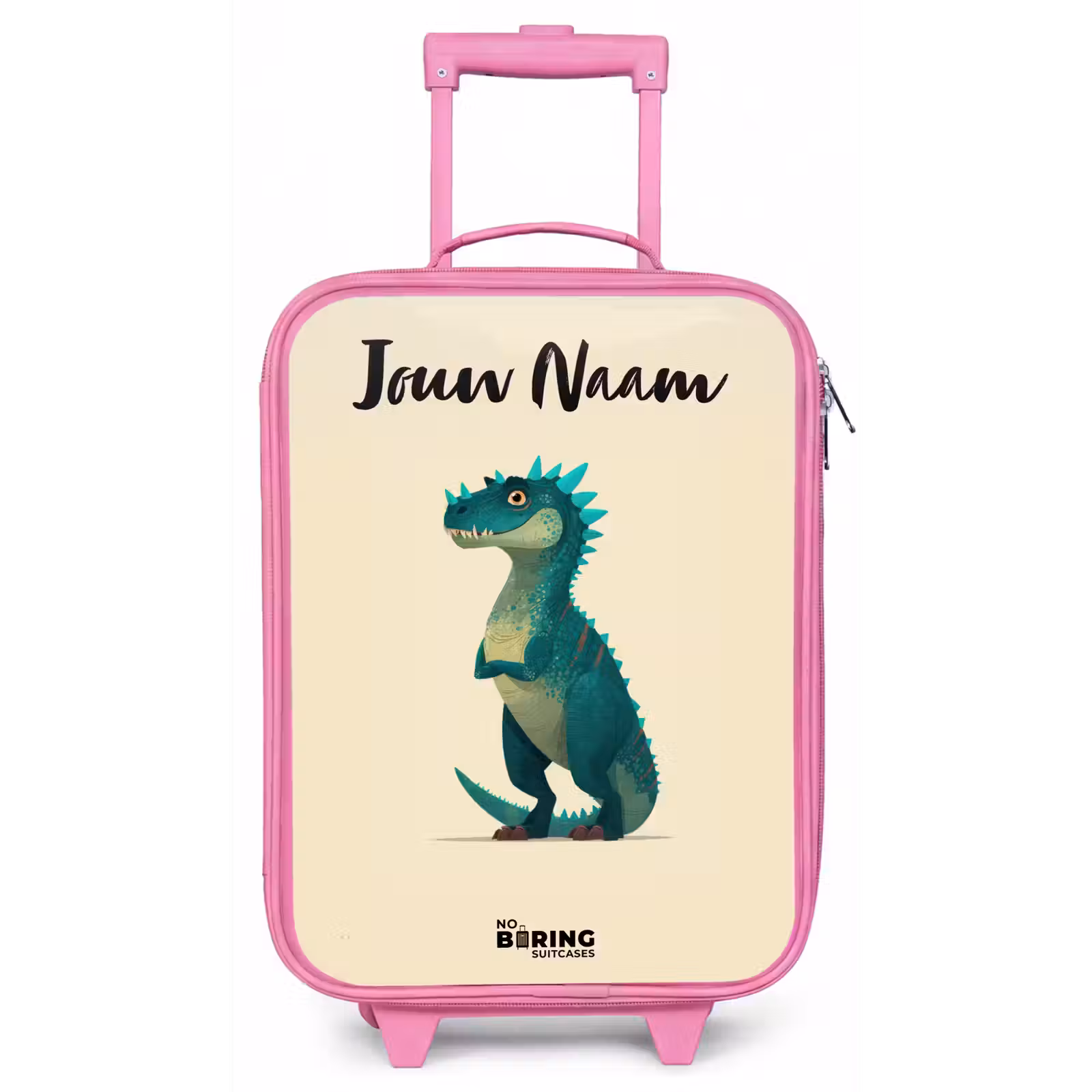 Kinderkoffer met naam - Roze - Dino - Dier - Blauw - Groen — 1
