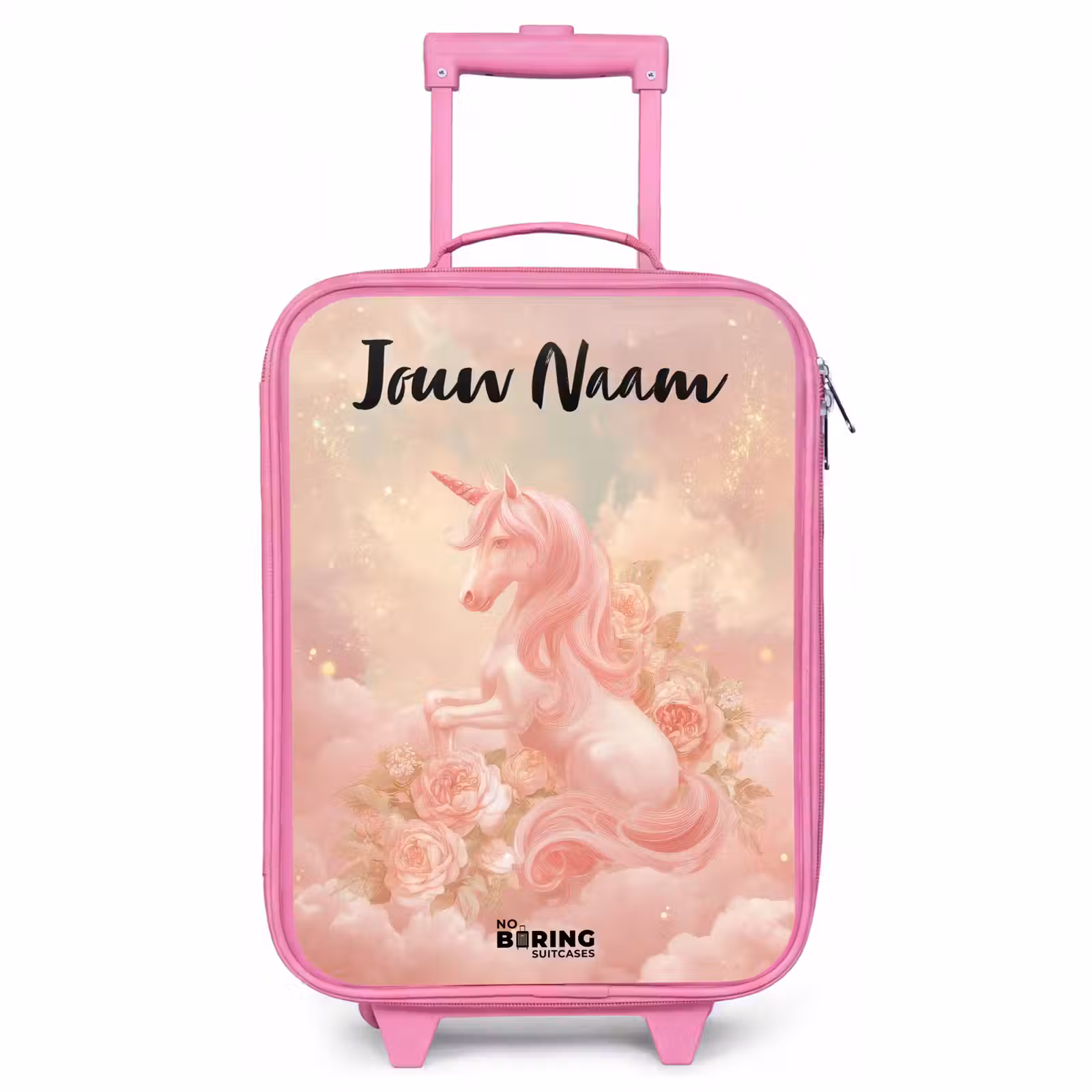Kinderkoffer met naam - Roze - Eenhoorn - Wolken - Roze — 1