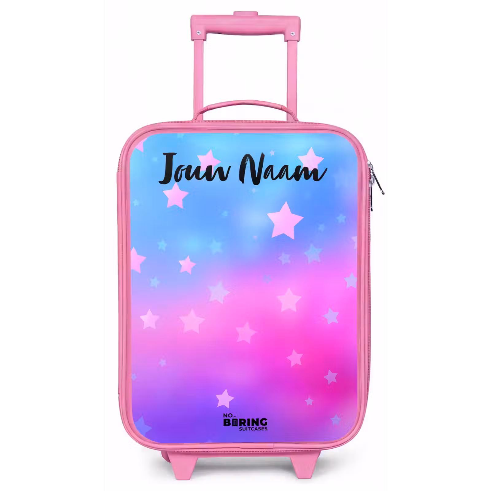Kinderkoffer met naam - Roze - Sterren - Roze - Blauw — 1