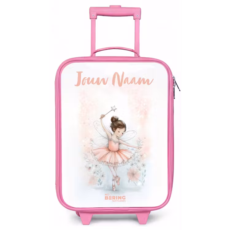Kinderkoffer met naam - Roze - Ballerina - Elf - Fee — 1