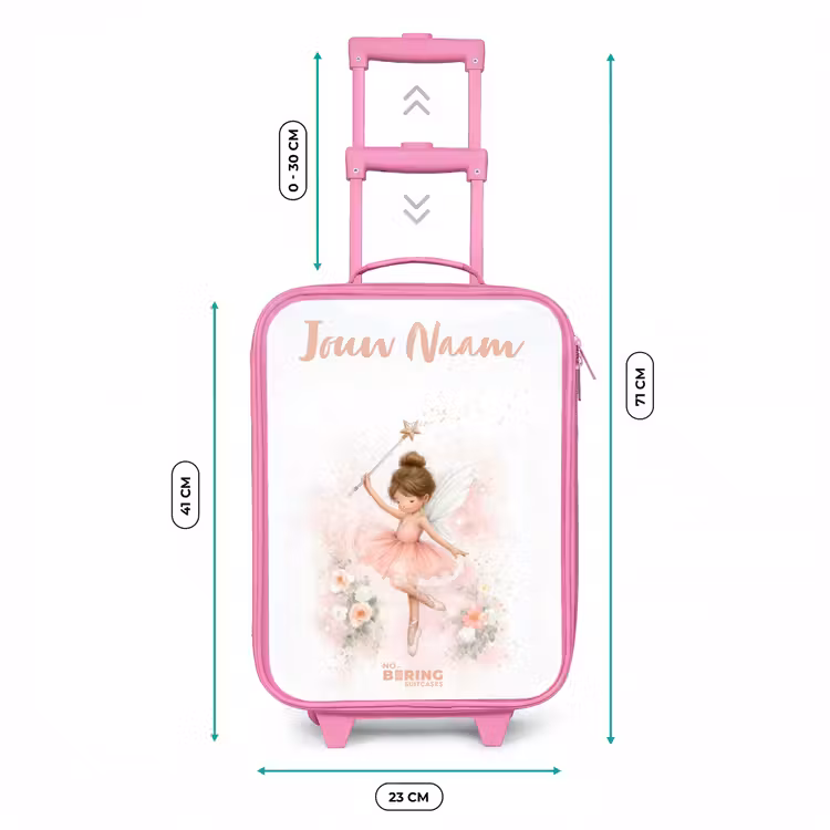 Kinderkoffer met naam - Roze - Ballerina fee in roze — 5