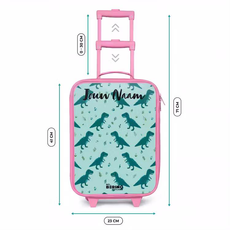 Kinderkoffer met naam - Roze - Dinos - Patroon - Groen — 5