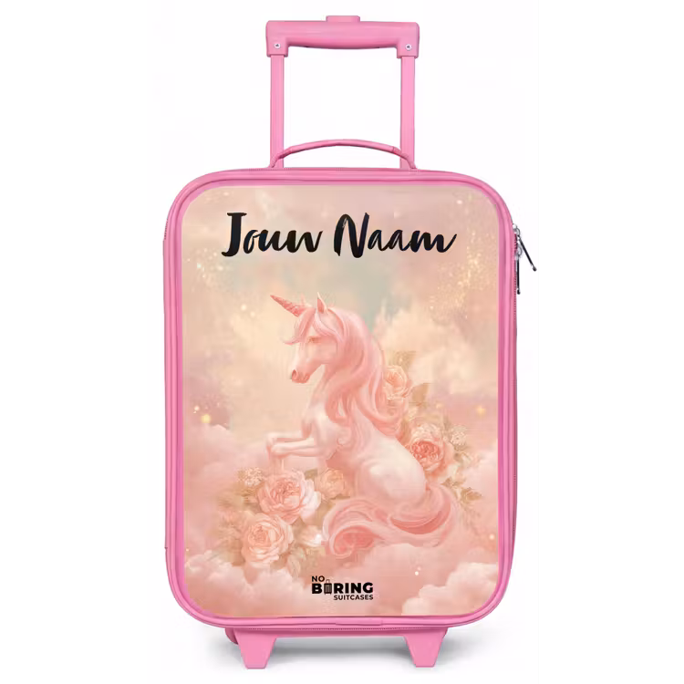 Kinderkoffer met naam - Roze - Eenhoorn - Wolken - Roze — 1