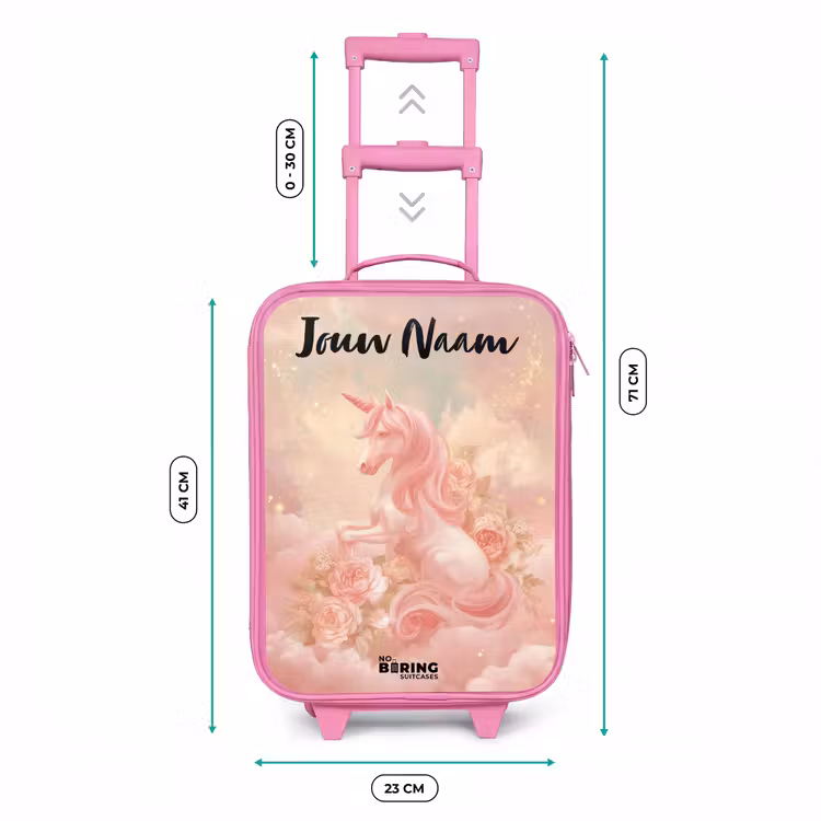 Kinderkoffer met naam - Roze - Eenhoorn - Wolken - Roze — 5