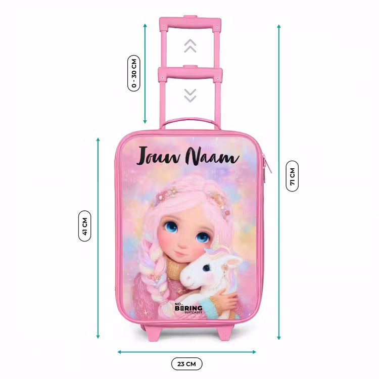 Kinderkoffer met naam - Roze - Meisje - Eenhoorn - Roze — 5
