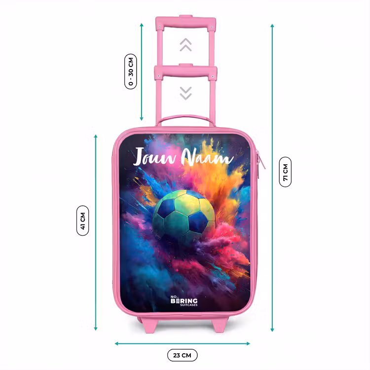Kinderkoffer met naam - Roze - Neon - Bal - Kleurrijk — 5