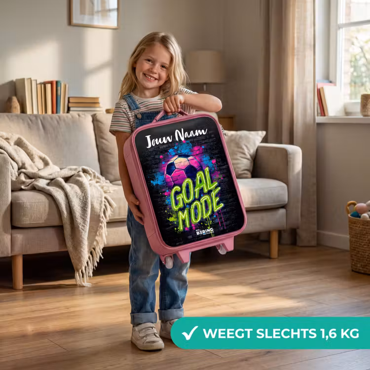 Kinderkoffer met naam - Roze - Neon - Graffiti - Voetbal - Kleurrijk — 2