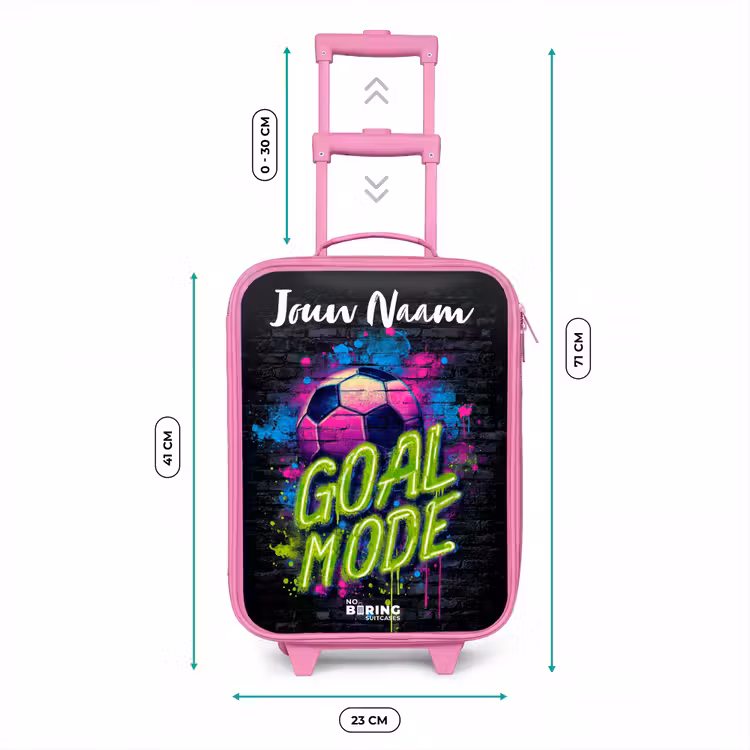 Kinderkoffer met naam - Roze - Neon - Graffiti - Voetbal - Kleurrijk — 5