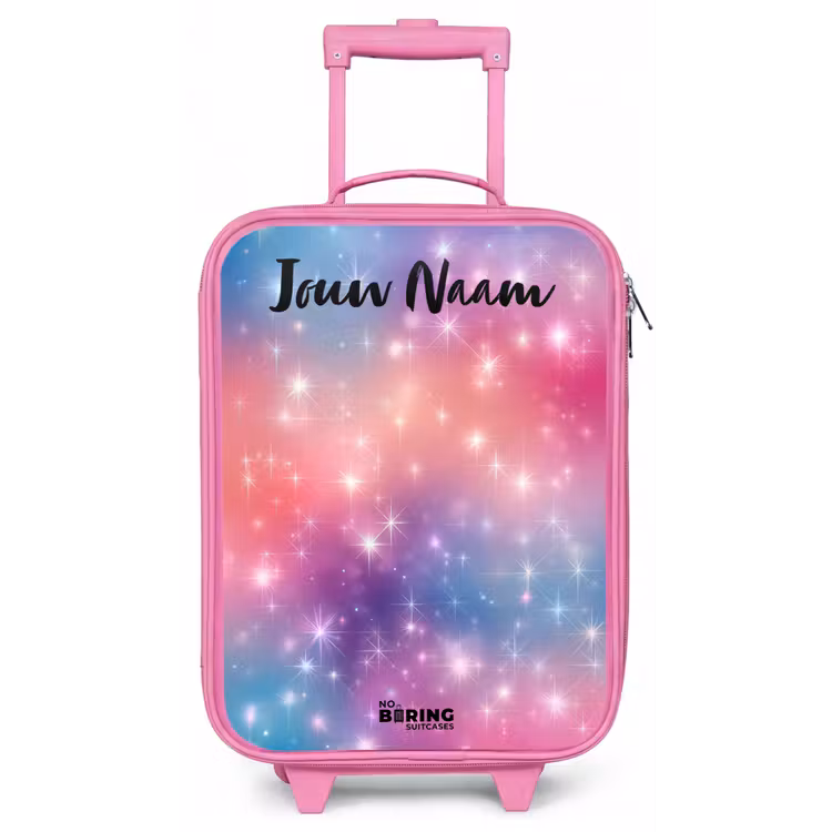 Kinderkoffer met naam - Roze - Sterren - Abstract - Kleuren — 1