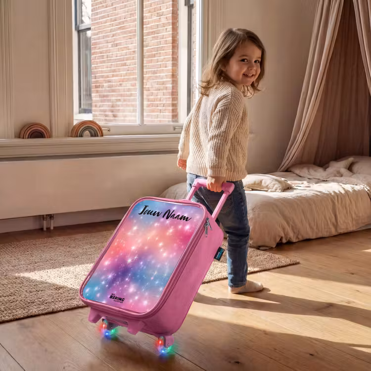 Kinderkoffer met naam - Roze - Sterren - Abstract - Kleuren — 3
