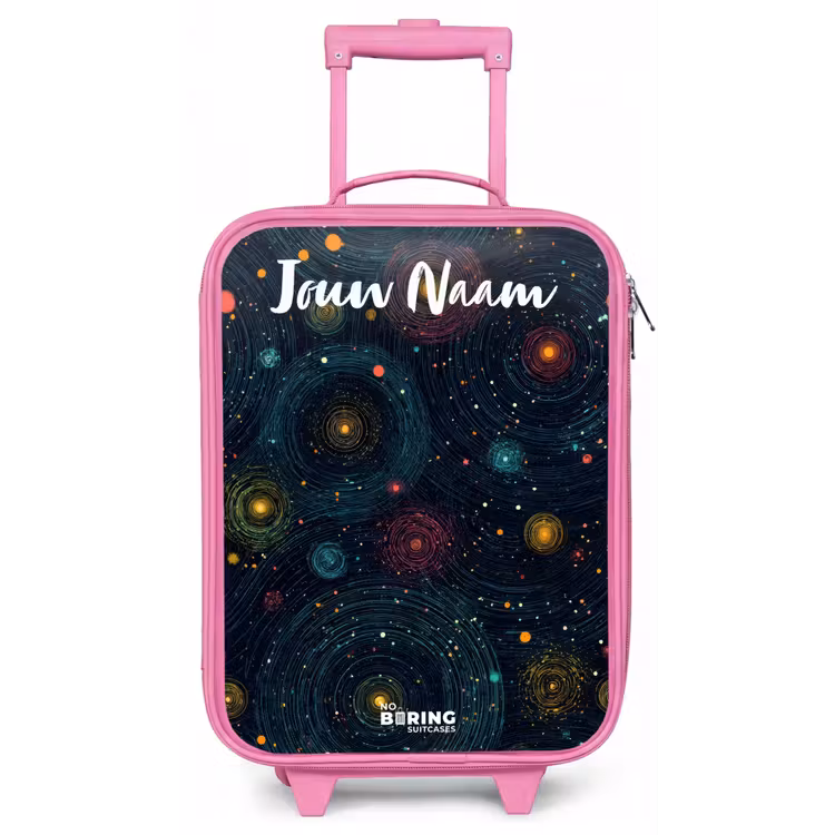 Kinderkoffer met naam - Roze - Sterren - Planeten - Kleurrijk — 1