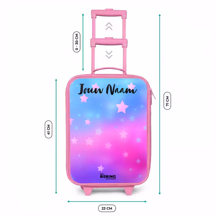 Kinderkoffer met naam - Roze - Sterren - Roze - Blauw — 5