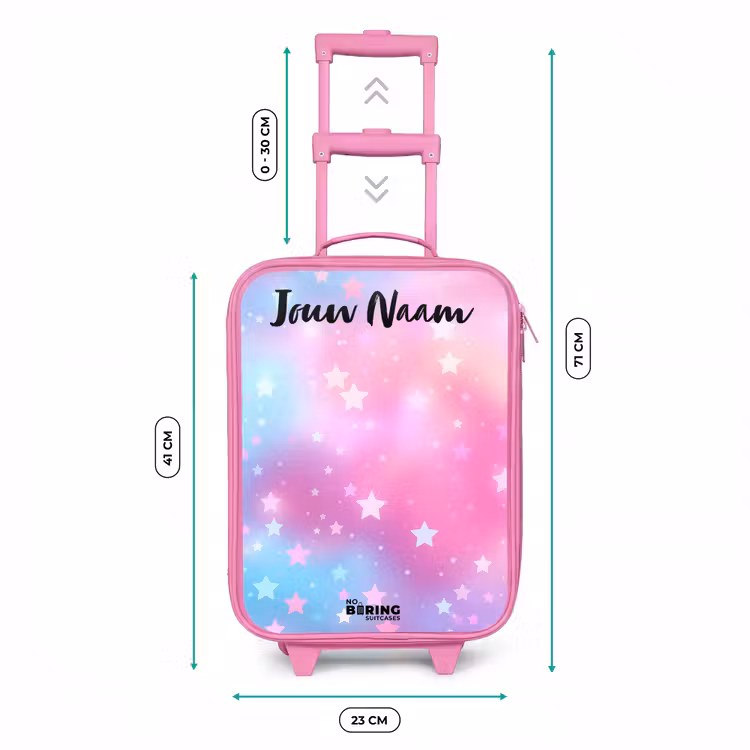 Kinderkoffer met naam - Roze - Sterren - Roze - Blauw — 5