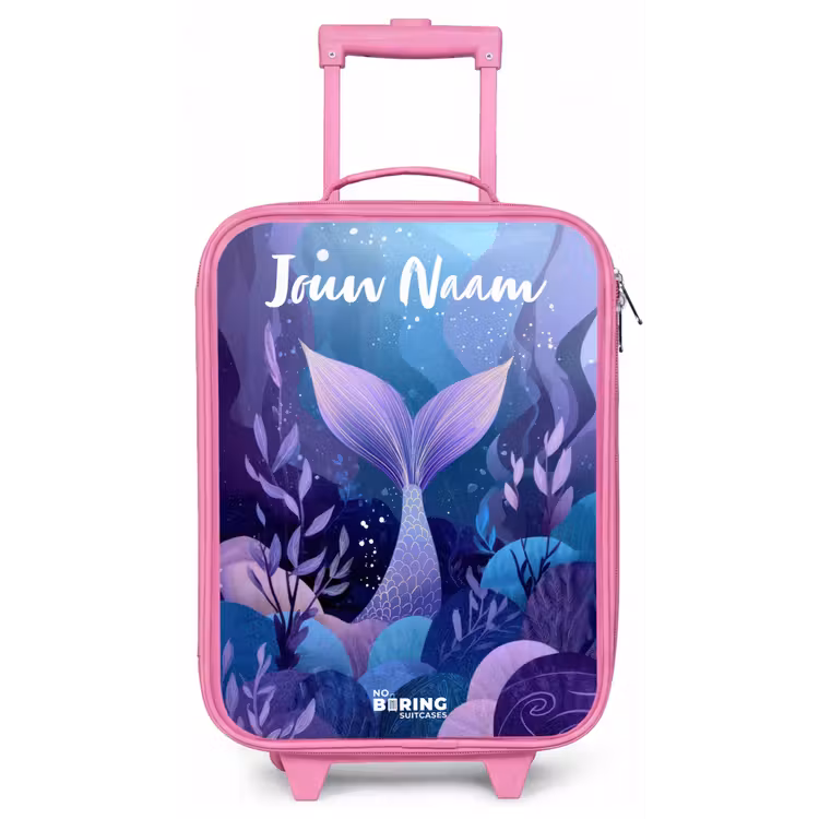 Kinderkoffer met naam - Roze - Zeemeermin - Onderwater - Paars - Blauw — 1