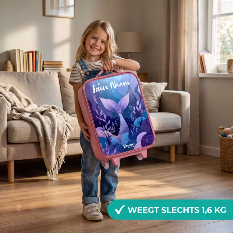 Kinderkoffer met naam - Roze - Zeemeermin - Onderwater - Paars - Blauw — 2