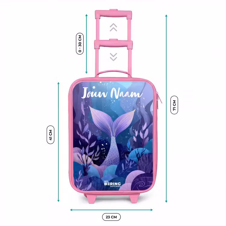 Kinderkoffer met naam - Roze - Zeemeermin - Onderwater - Paars - Blauw — 5