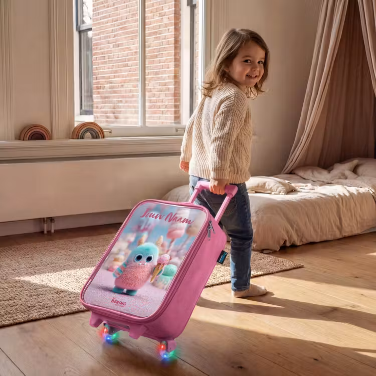 Kinderkoffer met naam - Roze - Zoet Monstersnoep Avontuur — 3