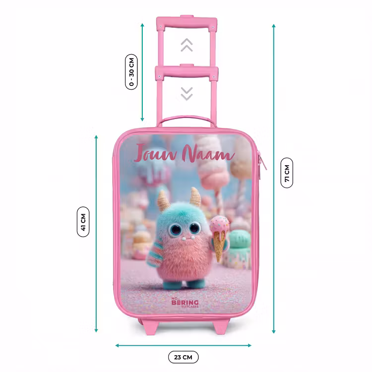 Kinderkoffer met naam - Roze - Zoet Monstersnoep Avontuur — 5