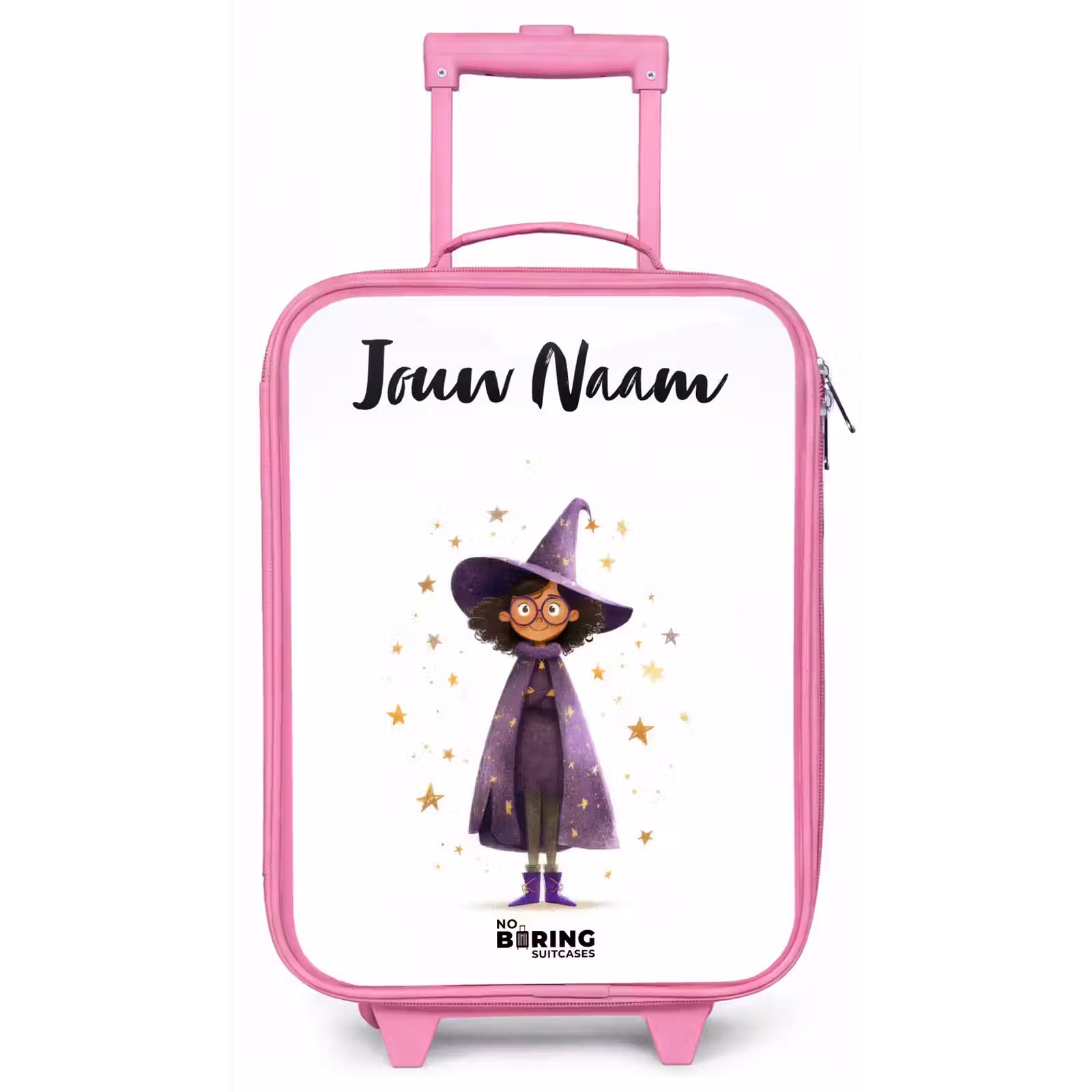 Kinderkoffer met naam - Roze - De paarse tovenaarsmantel — 1