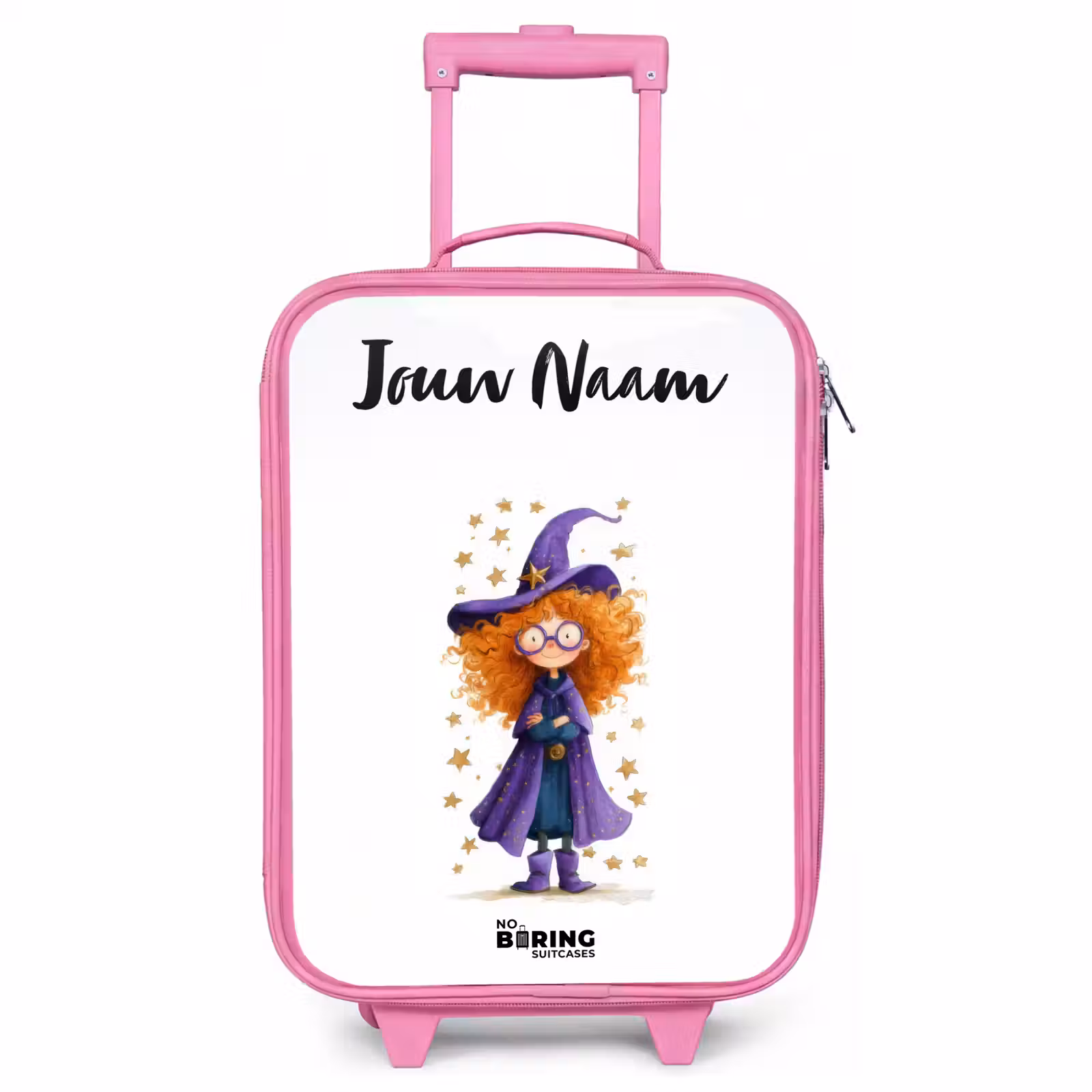 Kinderkoffer met naam - Roze - Sterrenmagie met krullen — 1