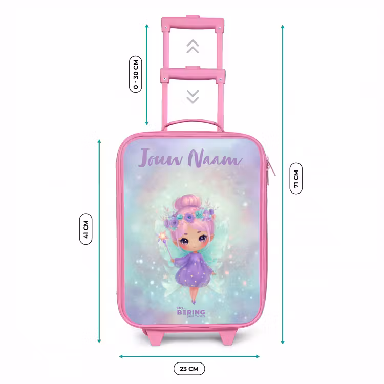 Kinderkoffer met naam - Roze - Bloemenfee in pastelglans — 5