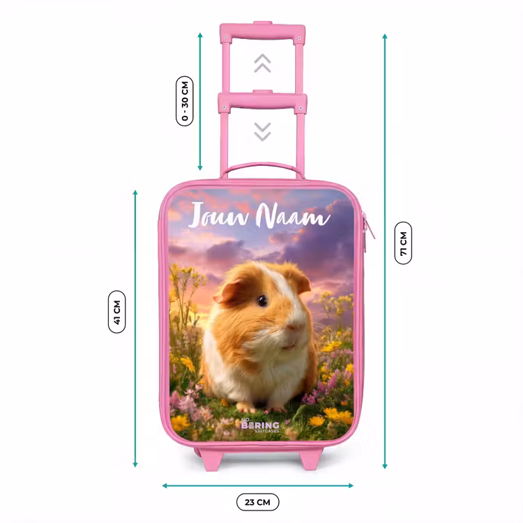Kinderkoffer met naam - Roze - Cavia - Natuur - Dier — 5