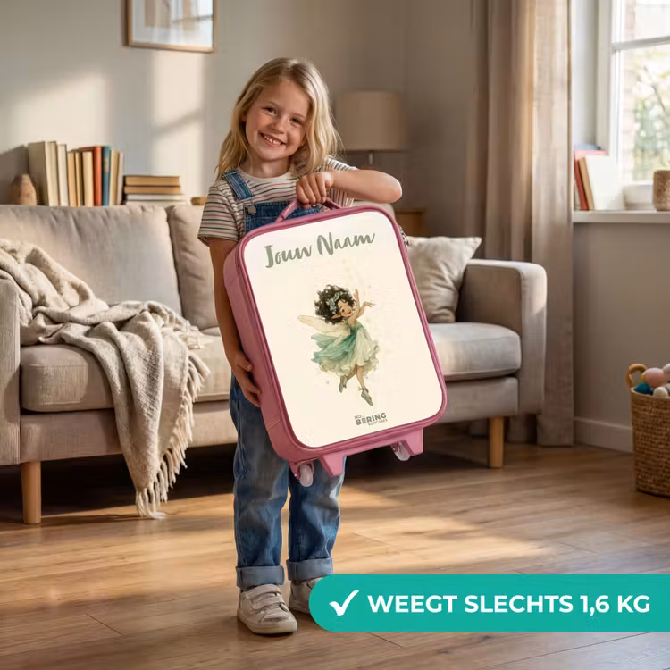 Kinderkoffer met naam - Roze - Dansende bosfee — 2